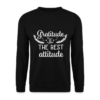 Christian Design Gratitude is the Best Attitude - Unisex Sweatshirt - black - Front - Alina (178cm) & Michal (187cm)