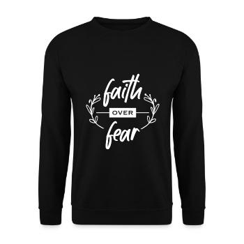 La foi chrétienne sur la peur Ésaïe 41 verset - Sweat-shirt Unisexe - noir - Devant - Alina (178cm) & Michal (187cm)