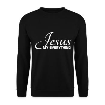 Christian Design Jesus, mein Alles - Unisex Pullover - Schwarz - Vorne - Alina (178cm) & Michal (187cm)