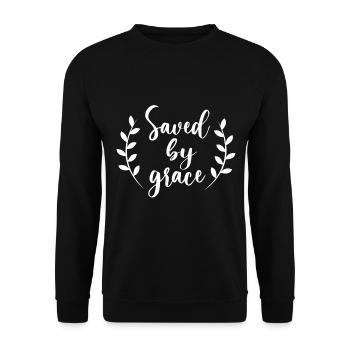 Le design chrétien sauvé par la grâce - Sweat-shirt Unisexe - noir - Devant - Alina (178cm) & Michal (187cm)