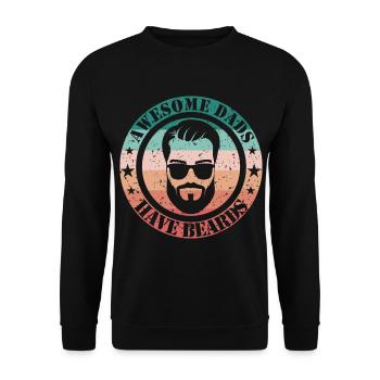 Awesome Dads have beards - Unisex Pullover - Schwarz - Vorne - Alina (178cm) & Michal (187cm)