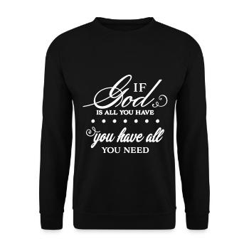 Christian Design Dieu notre Tout - Sweat-shirt Unisexe - noir - Devant - Alina (178cm) & Michal (187cm)