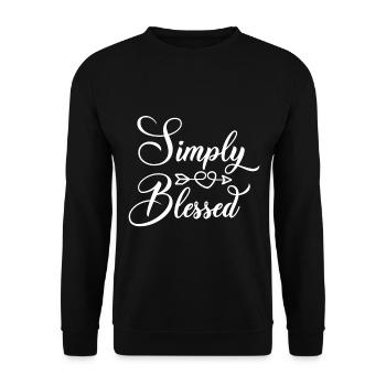 Christliches Design einfach gesegnet - Unisex Pullover - Schwarz - Vorne - Alina (178cm) & Michal (187cm)