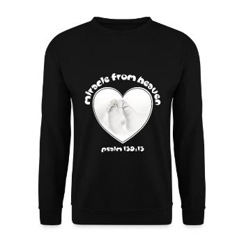 Miracle du dessein chrétien du ciel Psaume 139 - Sweat-shirt Unisexe - noir - Devant - Alina (178cm) & Michal (187cm)