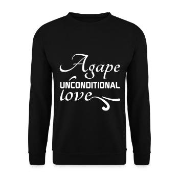 Christian Design Agape, Unconditional Love - Unisex Sweatshirt - black - Front - Alina (178cm) & Michal (187cm)