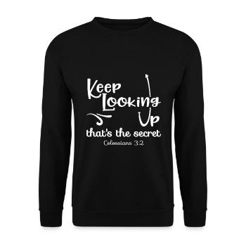 Christliches Design schaut weiter nach Kolosser 3 - Unisex Pullover - Schwarz - Vorne - Alina (178cm) & Michal (187cm)