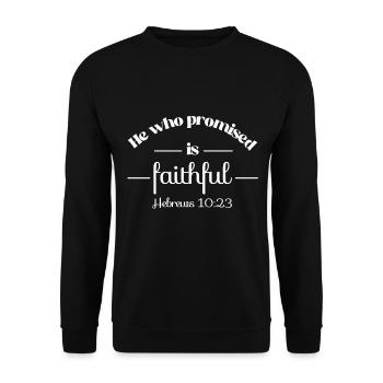 Le dessein chrétien celui qui a promis est fidèle - Sweat-shirt Unisexe - noir - Devant - Alina (178cm) & Michal (187cm)