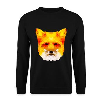 Schönes Fuchs-Polygon-Design - Unisex Pullover - Schwarz - Vorne - Alina (178cm) & Michal (187cm)