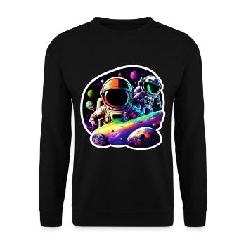 Astronautes dans l’espace - Sweat-shirt Unisexe - noir - Devant - Alina (178cm) & Michal (187cm)