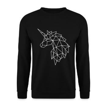 Licorne géométrique dans le style polygonal - Sweat-shirt Unisexe - noir - Devant - Alina (178cm) & Michal (187cm)