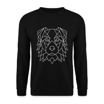 Berger australien géométrique - Sweat-shirt Unisexe - noir - Devant - Alina (178cm) & Michal (187cm)