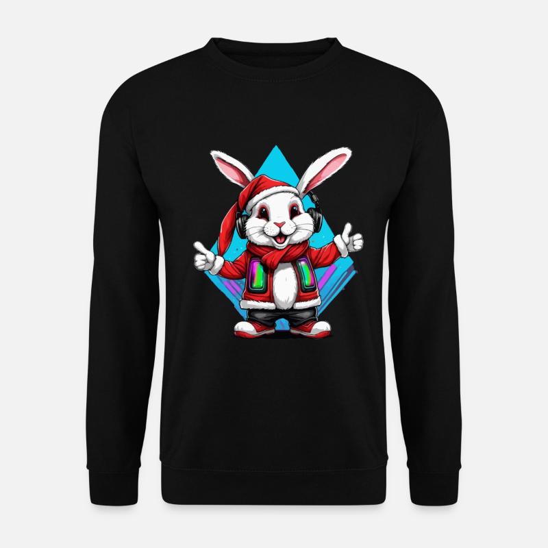 Der Hase des Weihnachtsmanns - Unisex Pullover - Schwarz