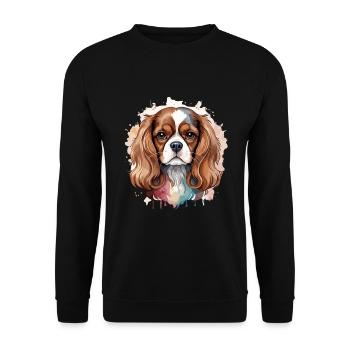 Cavalier King Charles Spaniel, Chien, Canine, Mignon - Sweat-shirt Unisexe - noir - Devant - Alina (178cm) & Michal (187cm)