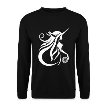 Logo stolen? Elf Unicorn Surprise - Unisex Sweatshirt - black - Front - Alina (178cm) & Michal (187cm)