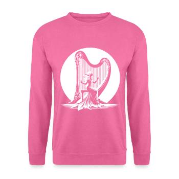 Elf harp playing in the moonlight - Unisex Sweatshirt - pink - Front