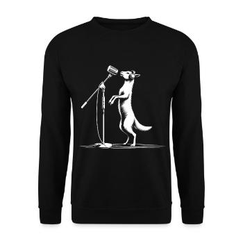 Little goat at the microphone - Unisex Sweatshirt - black - Front - Alina (178cm) & Michal (187cm)