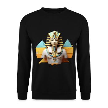 Pharaonisches Design - Unisex Pullover - Schwarz - Vorne - Alina (178cm) & Michal (187cm)