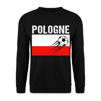 Flag Poland Gift Polish Football Football - Unisex Sweatshirt - black - Front - Alina (178cm) & Michal (187cm)