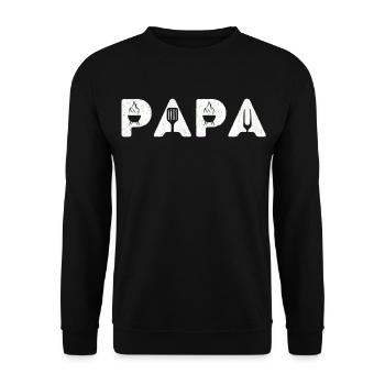 Papa barbecue humour bbq cadeau fête des pères - Sweat-shirt Unisexe - noir - Devant - Alina (178cm) & Michal (187cm)