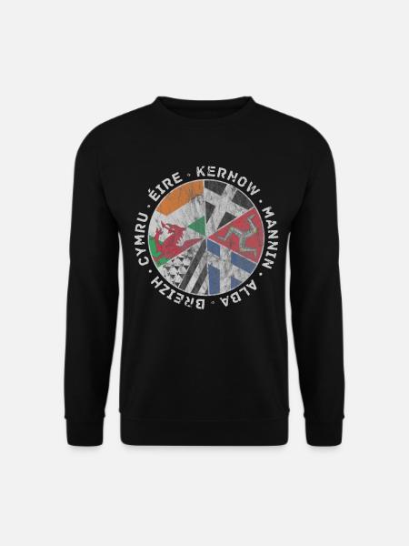 Vintage Celtic Flags IOM - Unisex Sweatshirt - black