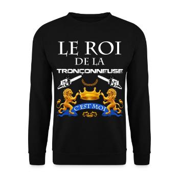 Bûcheron métier du bois. tronçonneuse - Sweat-shirt Unisexe - noir - Devant - Alina (178cm) & Michal (187cm)
