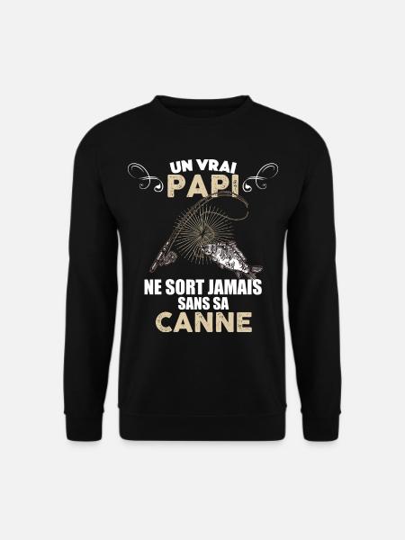 Papi canne à pêche - Sweat-shirt Unisexe - noir