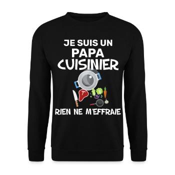Le meilleur papa cuisinier courageux - Sweat-shirt Unisexe - noir - Devant - Alina (178cm) & Michal (187cm)