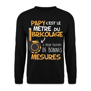 Papy Maître Du Bricolage Cadeau Bricoleur - Sweat-shirt Unisexe - noir - Devant - Alina (178cm) & Michal (187cm)