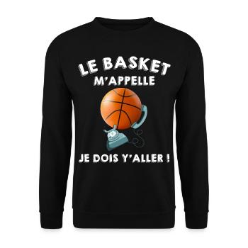 Le Basket m'appelle Humour Basket-ball - Sweat-shirt Unisexe - noir - Devant - Alina (178cm) & Michal (187cm)