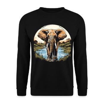 Elephant - Unisex Pullover - Schwarz - Vorne - Alina (178cm) & Michal (187cm)
