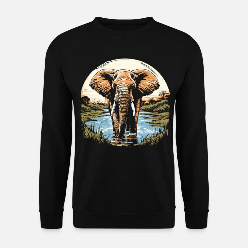 Elephant - Unisex Sweatshirt - black
