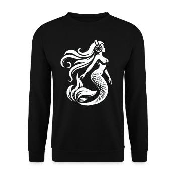 Die DJ-Meerjungfrau - Unisex Pullover - Schwarz - Vorne - Alina (178cm) & Michal (187cm)