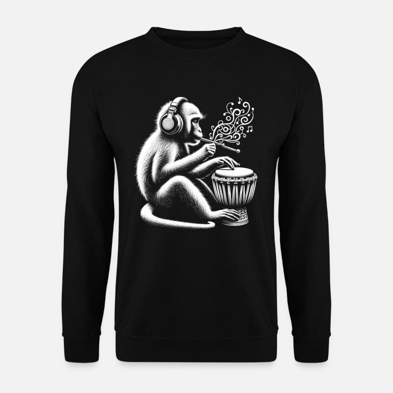 Trommelaffe - Unisex Pullover - Schwarz
