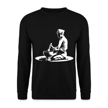 "Elvish Sound Meditation" - Unisex Sweatshirt - black - Front - Alina (178cm) & Michal (187cm)