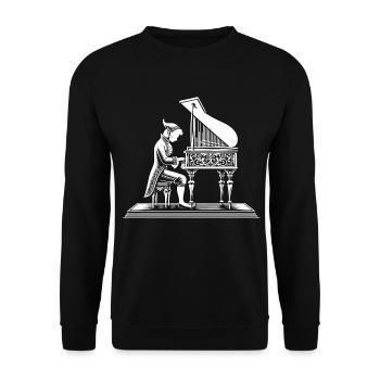 Elf at the Clavichord - Unisex Sweatshirt - black - Front - Alina (178cm) & Michal (187cm)