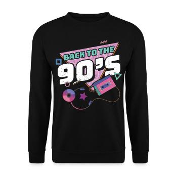 nineties - Unisex Sweatshirt - black - Front - Alina (178cm) & Michal (187cm)
