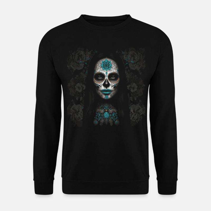schöne Frau Schädel - Unisex Pullover - Schwarz