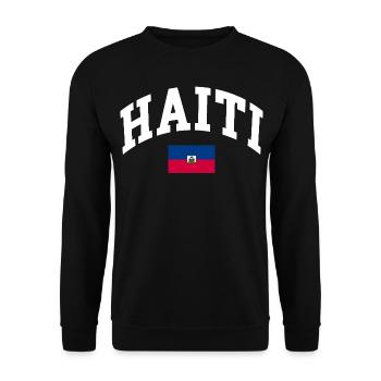 Haiti Flag - Unisex Sweatshirt - black - Front - Alina (178cm) & Michal (187cm)