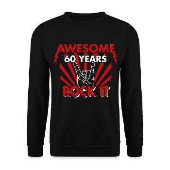 60e anniversaire 60 ans cadeau HEAVY METAL - Sweat-shirt Unisexe - noir - Devant - Alina (178cm) & Michal (187cm)