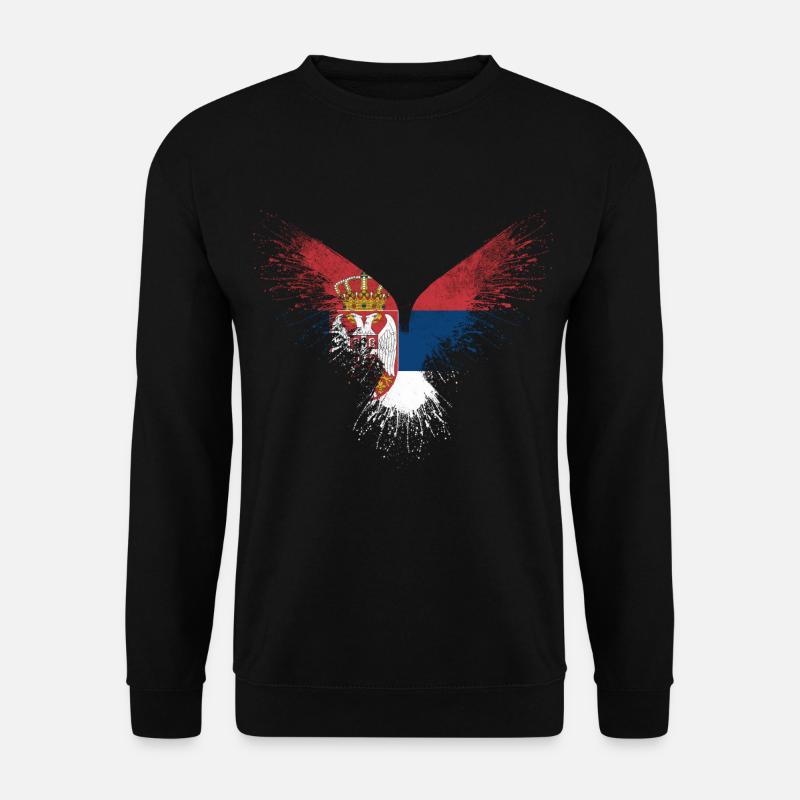 Serbia Eagle Flag - Unisex Sweatshirt - black