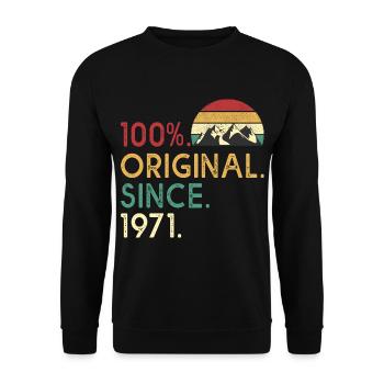 anniversaire 52 ans 1971 Vintage 52 th birthday - Sweat-shirt Unisexe - noir - Devant - Alina (178cm) & Michal (187cm)