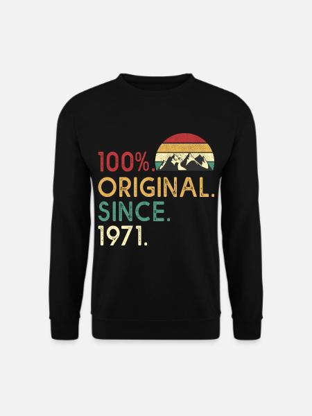 anniversaire 52 ans 1971 Vintage 52 th birthday - Sweat-shirt Unisexe - noir