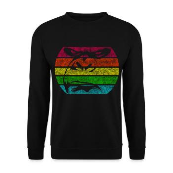 Monkey Bad Face Vintage Retro - Unisex Sweatshirt - black - Front - Alina (178cm) & Michal (187cm)