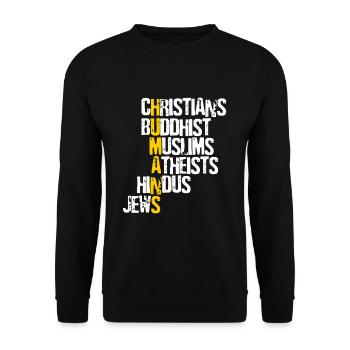 Humans - all people are the same - Unisex Sweatshirt - black - Front - Alina (178cm) & Michal (187cm)