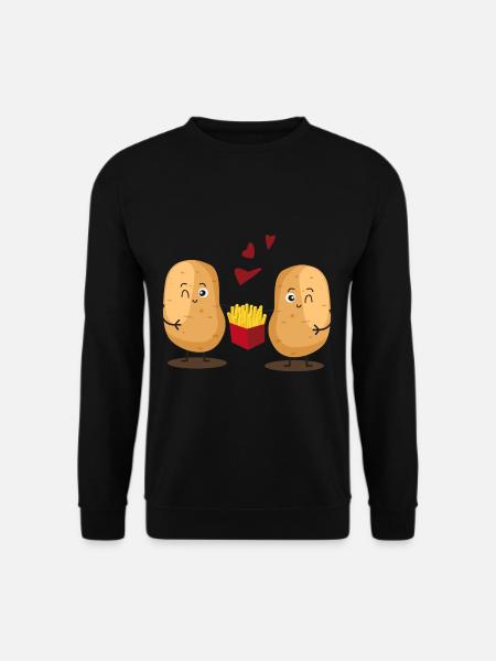 Kartoffel Verwandlung zu Pommes - Unisex Pullover - Schwarz