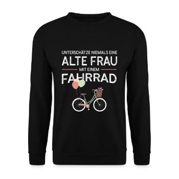 Woman and bike ride gift - Unisex Sweatshirt - black - Front - Alina (178cm) & Michal (187cm)