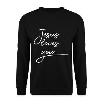 Jesus loves you - Sweat-shirt Unisexe - noir - Devant - Alina (178cm) & Michal (187cm)