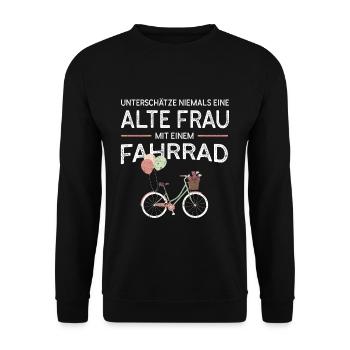 Femme vélo idée de cadeau - Sweat-shirt Unisexe - noir - Devant - Alina (178cm) & Michal (187cm)
