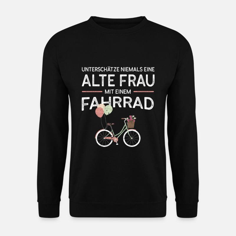 Frau Fahrrad Geschenkidee - Unisex Pullover - Schwarz