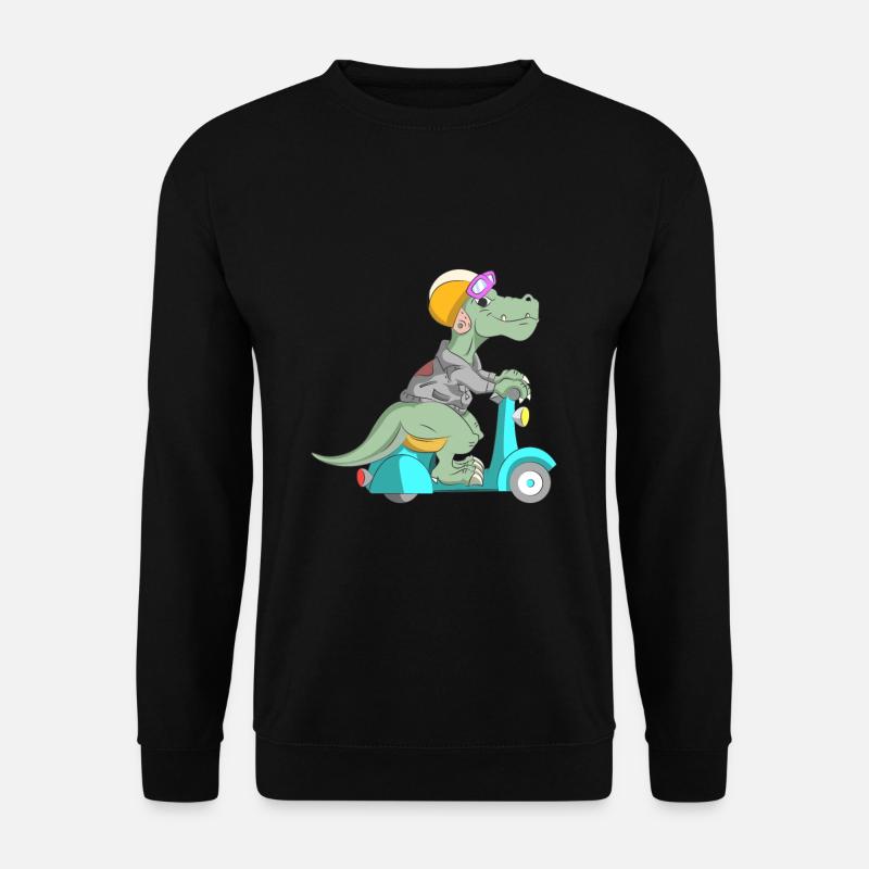 Dino T-Rex on the moped - Unisex Sweatshirt - black